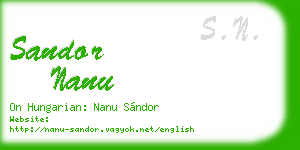 sandor nanu business card
