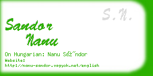 sandor nanu business card